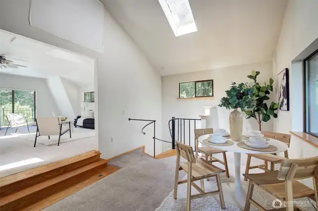Access to the Studio Apartment is via spiral staircase above the garage.