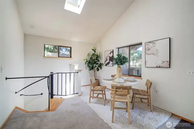 There's a dining area in the Studio, adjacent to the kitchen