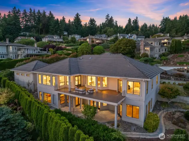Twilight Beauty of the rear of the Property