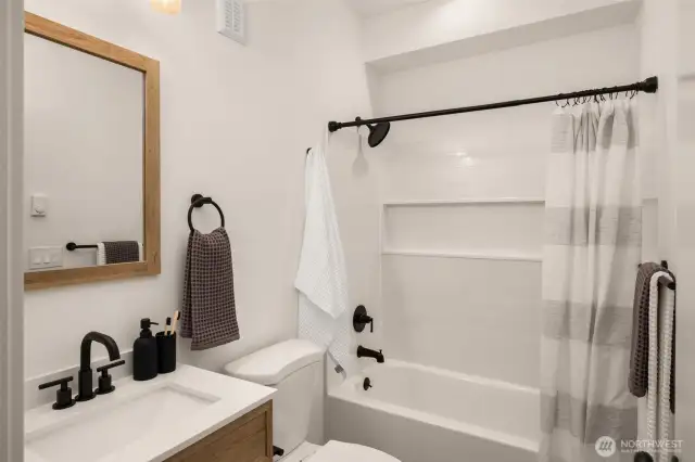 The lower level features a full bath.