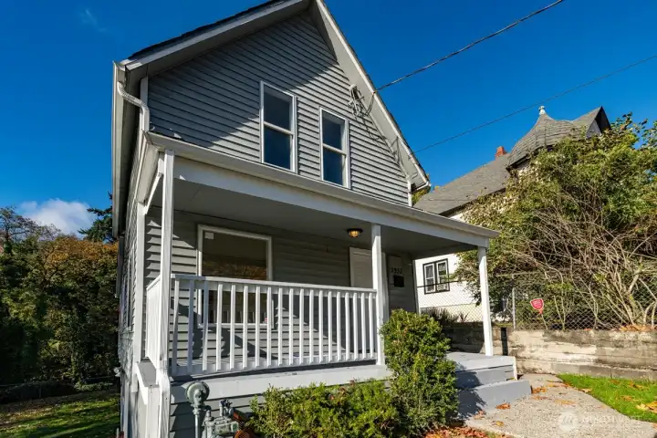 Exterior of home- new driveway on the left.