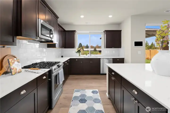 Custom soft-close Cabinets Slab Quartz countertops