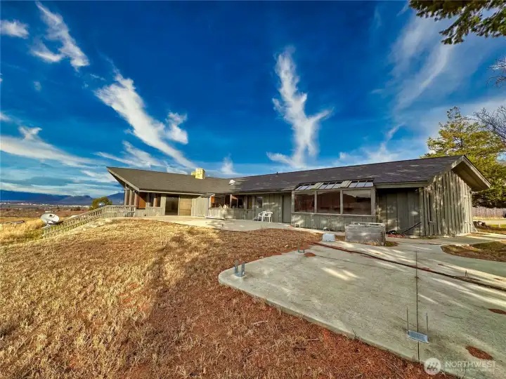 Back patio area with space ready for a pergola placement