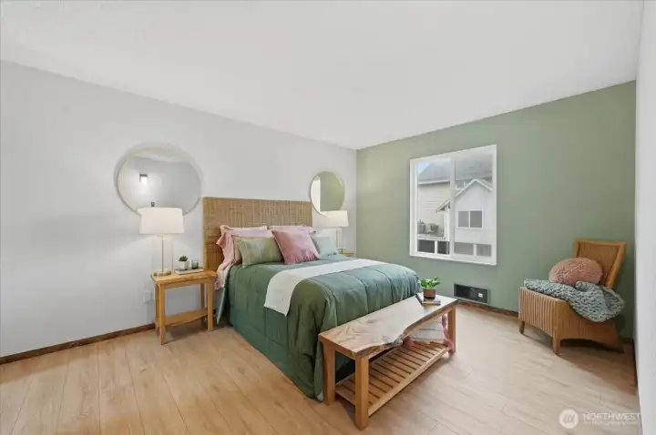 Bedroom with walk-in closet