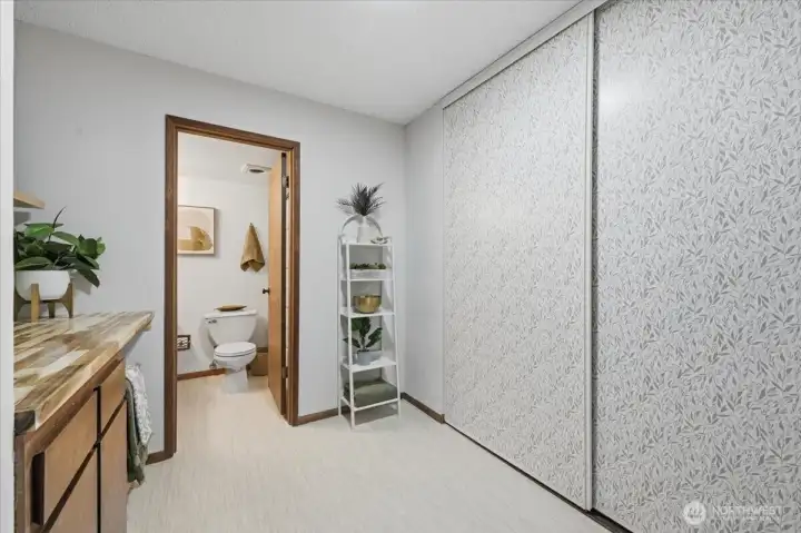 Dressing area with full bath