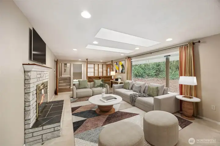 Living room virtully staged.