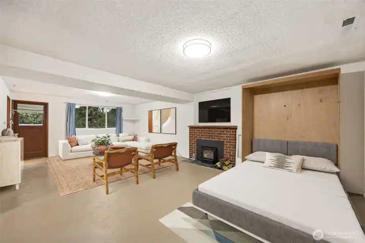 Family room virtually staged.