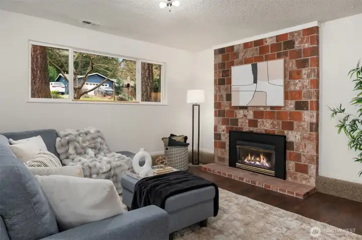 Family room with gas fireplace - great for movie nights and popcorn.