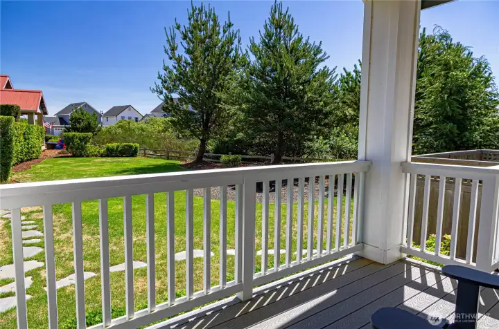 Covered porch for morning coffee.