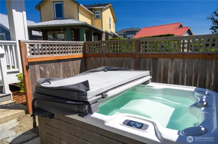 Fenced and gated private hot tub