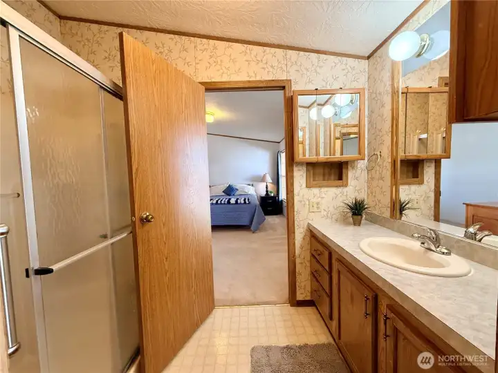 Another view of the primary bathroom.