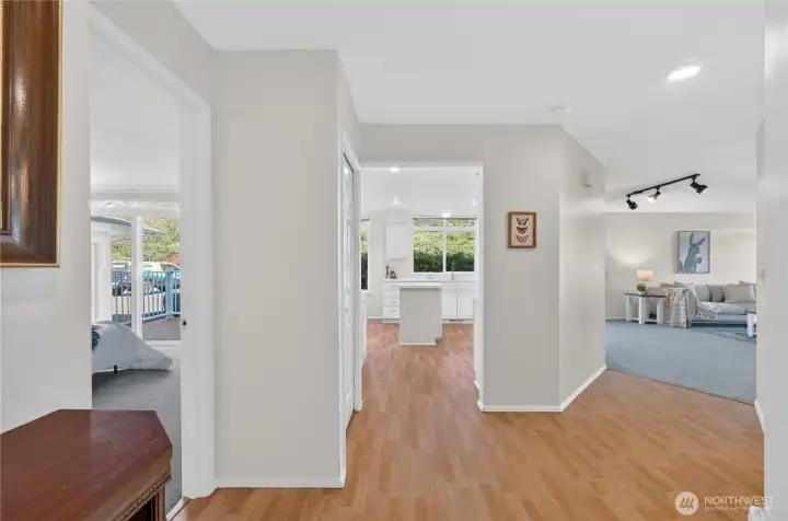 Entry way flows into Open Floor Plan