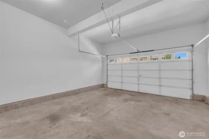 Look at the garage. The walls are finished and painted.