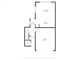 Main floor with open great room, 1/2 BTH, and spaces kitchen