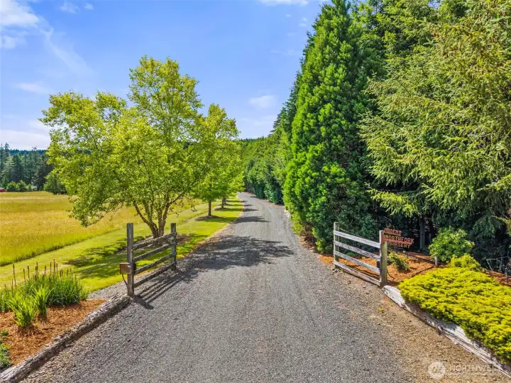 Gated entry into the drive way. Gated entry into the drive way.
