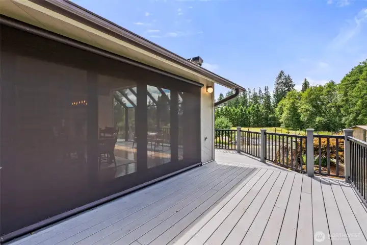 Remote controlled shade covers of sliding doors. Remote controlled shade covers of sliding doors.