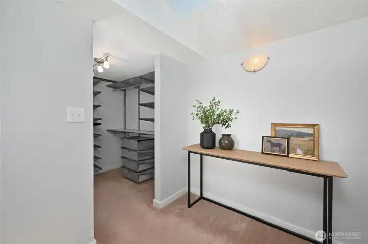The Primary is complete with a walk-in closet.