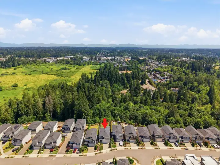 Final aerial perspective showcasing the home's desirable location.
