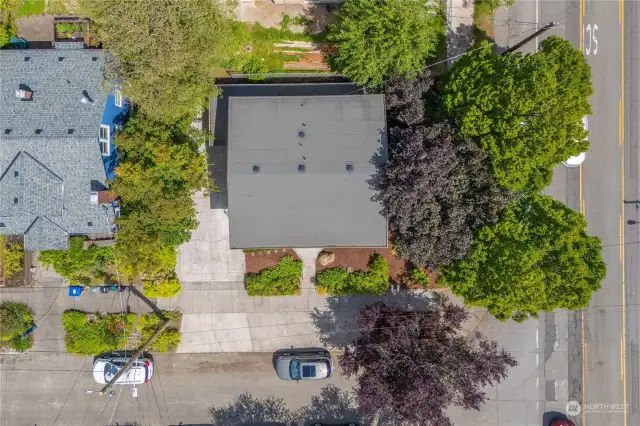 Overhead view of this corner lot.
