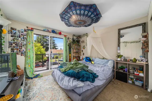Each primary bedroom offers 2 closets with sliding doors that step out to private balconies.