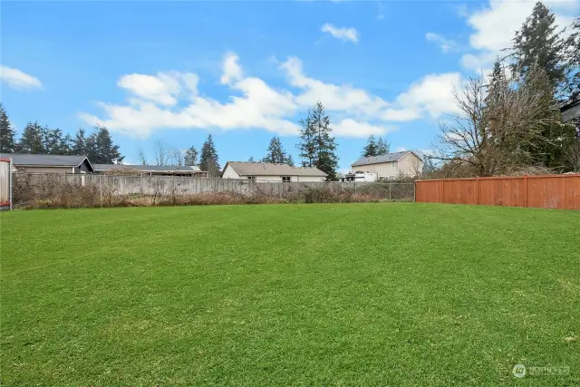 Large Fully fenced backyard