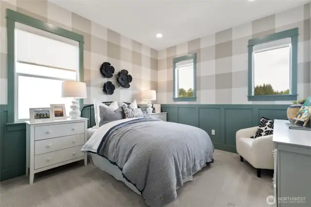 Secondary bedroom: Model Home pictures for reference only- Colors and features will vary. Please talk with our site team for specific  details.