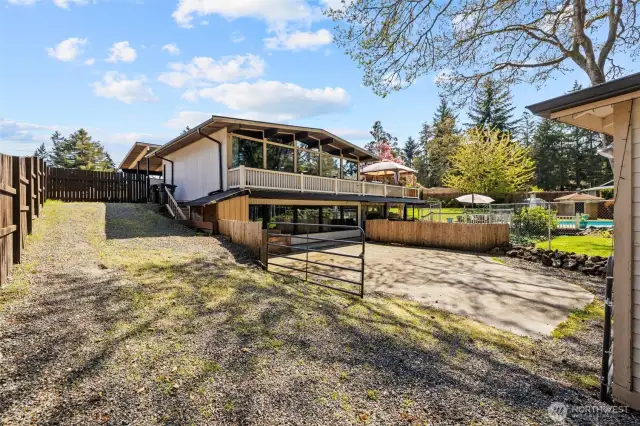 Lots of room to park an RV, boat and have a sports court.