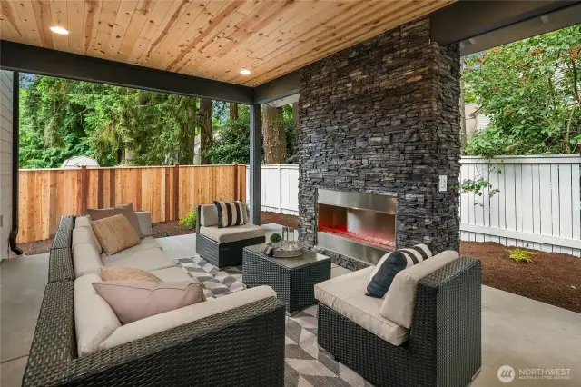 Covered patio for lounging and relaxing