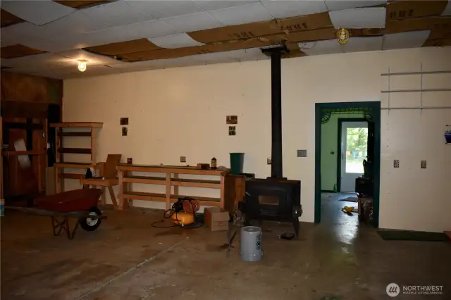 wood stove and more work space!