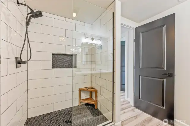 Lower Level Bathroom with Custom Tile Bathroom