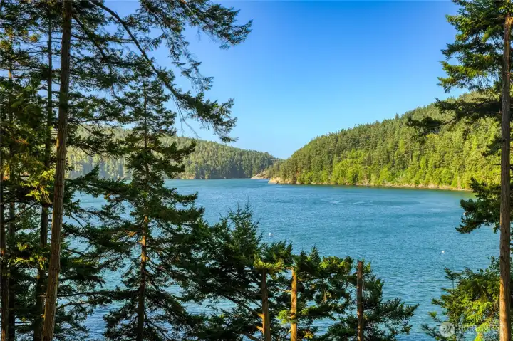 Southwest facing view capturing the south end of iconic Deception Pass Bridge