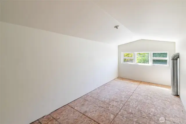 Bonus storage area above the garage