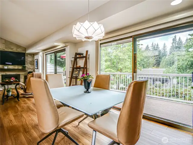 Dining room also has a door to atrium.