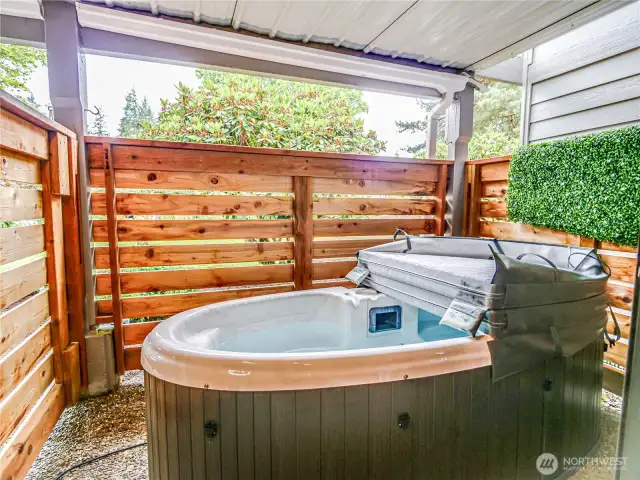 Private hot tub on lower level patio.