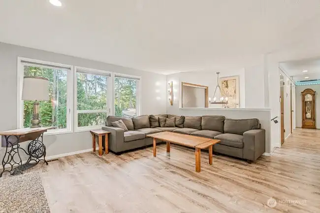 updated flooring throughout the home