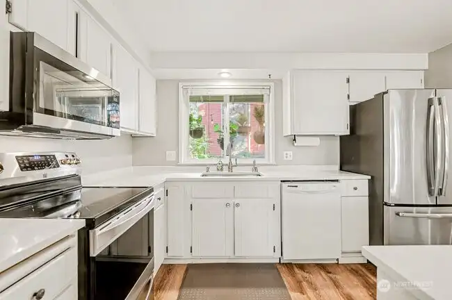 Updated appliances in the kitchen.