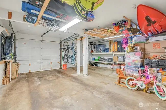 Large garage with storage