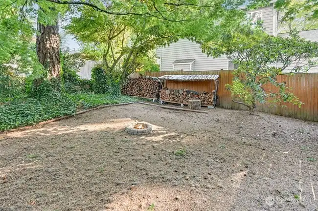 Fire pit area on side of the home.