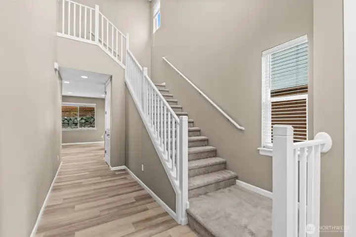 Welcoming entry with tall ceilings