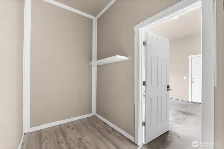 Home office space in garage