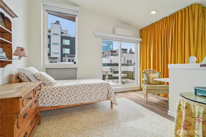 Upper level (4) 4th bedroom or can be used as another living space etc. Enjoy the private deck.