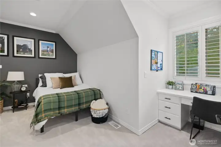 3rd bedroom with built-in desk space.