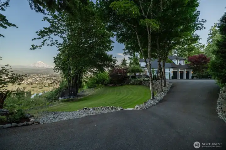 view from detached garage looking back to main house.