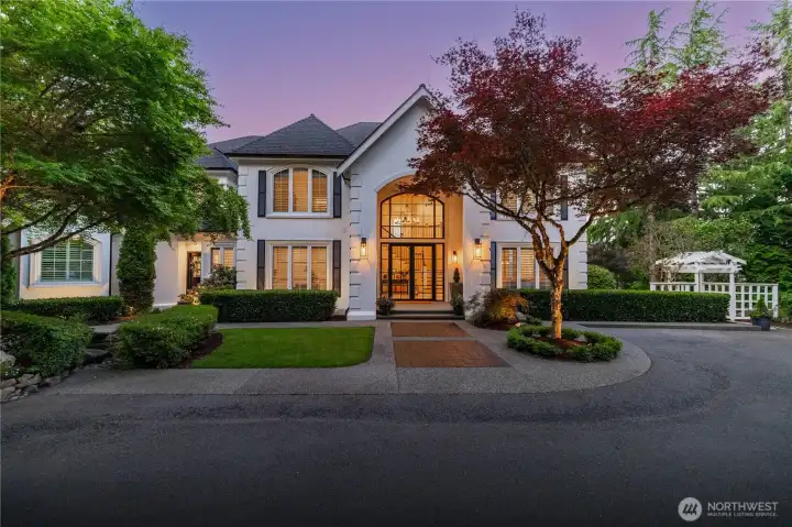 Evening shots are absolutely stunning. The darker it gets, the more beautiful the exterior landscaping lighting is.