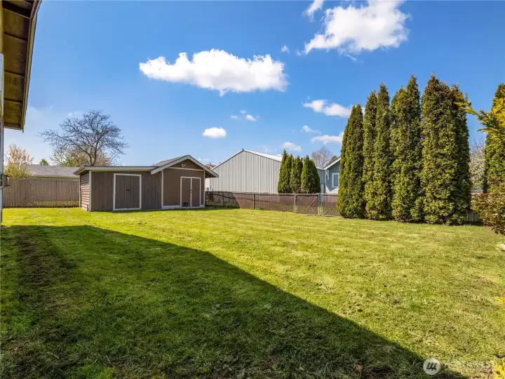Fully fenced backyard