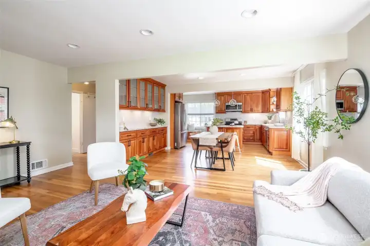 This light-filled home has great gathering spaces inside and out.