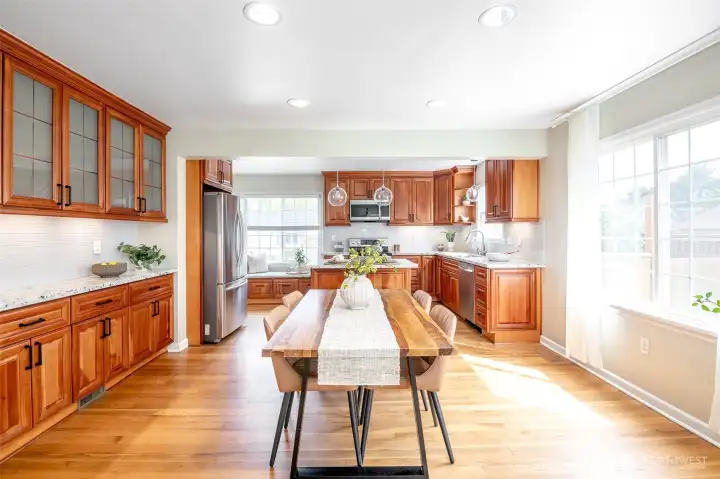 This inviting dining space offering more light and warmth.