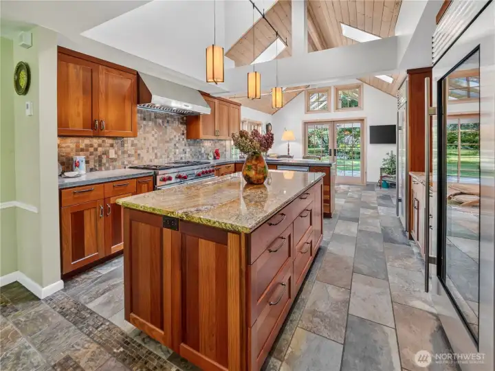 Granite countertops & large island.