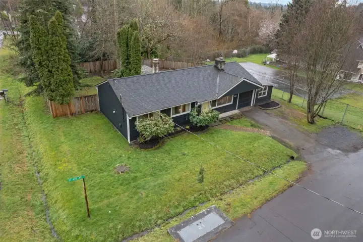 Situated on a low maintenance, peaceful, corner lot.