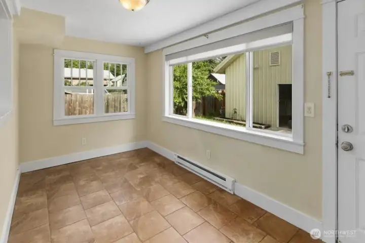 Flexible space off the kitchen with access to the spacious deck and backyard. Flexible space off the kitchen with access to the spacious deck and backyard.